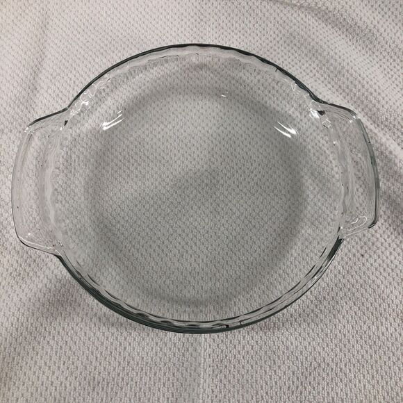 Vintage Anchor Hocking Clear Glass 9in Pie Plate Dish Handles Microwave Safe 21 - Picture 1 of 4